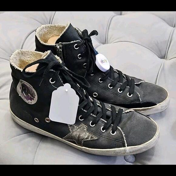 GOLDEN GOOSE GGDB FRANCY Rap Black Canvas Womens Athletic Sneakers Shoes 41 10 - Picture 11 of 14